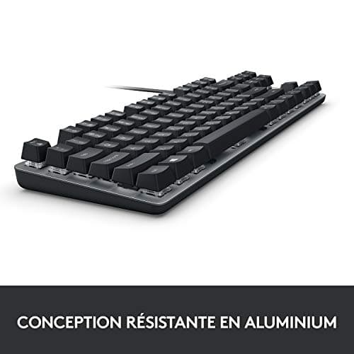 Logitech K835 TKL Wired Aluminium Mechanical Keyboard – Tenkeyless Keyboard without Numeric Keypad for PC, with Compact and Comfortable Design, Linear Switches, French AZERTY – Grey - Image 6
