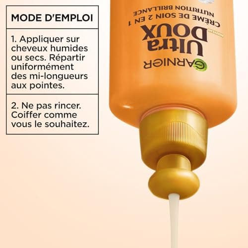 Garnier Ultra Doux Marvelous Oils for Dry & Dull Hair - Nourishing Shine Care Cream - Argan & Camellia Oil - Men & Women - 200 ml - Image 5