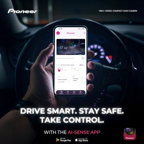 Pioneer VREC-H120SC Front Camera: Single Front Camera with 1.5K Resolution, 120° Wide Angle, Wi-Fi Function, G-Sensor and Pioneer AI.Sense App - Image 8