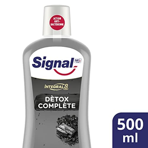 SIGNAL - Bain de Bouche Intégral 8 Détox Complète - Infusé au Charbon Actif - Enrichi en Zince Minéral pour une éfficacité antibactérienne pendant 18h - Sans Alcool - 500ml (Lot de 2) - Image 4