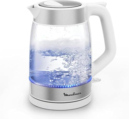 Moulinex BY6R5130 Electric Glass Kettle 1.7 L Fast Boiling Transparent Removable Filter LED Lighting 360° Base Wireless White - Image 3