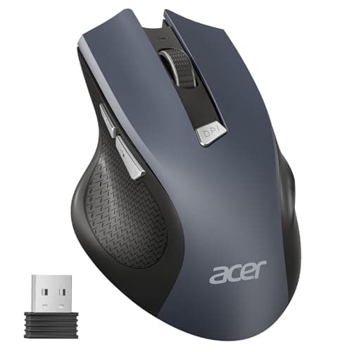acer Wireless Mouse, Ergonomic 2.4GHz Computer Mouse with Mini USB Receiver, Wirless Mouse Optical USB, 1600 DPI Adjustable, 6 Buttons, Compatible with PC/Mac/Laptop/Chromebook - Image 2