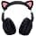 sciuU Kitty Ears Decorative for Headphones, Silicone Ears, Cute Cat Decoration, Compatible with Sony/HyperX Gaming Headsets, Installation with Adjustable Fastening Straps, Black - Image 3