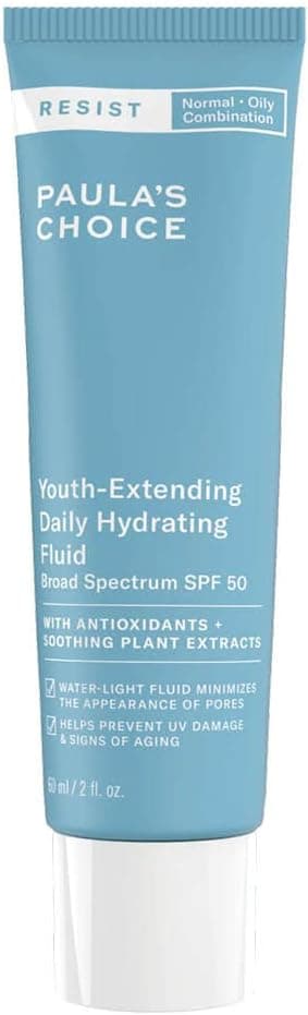 Paula's Choice RESIST Anti Age Crème de Jour SPF 50 - Crème Solaire Hydratante pour Visage - Eliminé les Points Noirs, Anti Rides avec Vitamine E - Peaux Mixtes à Grasses - 60 ml