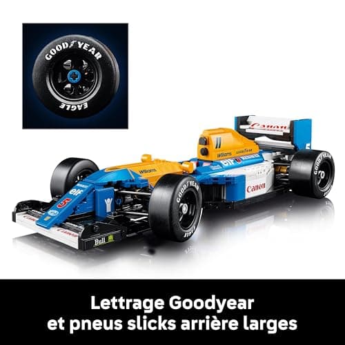 LEGO Icons Williams Racing FW14B et Nigel Mansell - Maquette de Voiture de F1 - Inclut minifigurine Collector de Pilote avec trophée et Casque - Idée Cadeau pour Adulte et Adolescent 10353 - Image 6