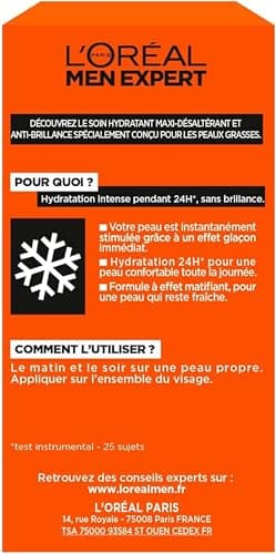 L'Oréal Men Expert - Gel Hydratant Visage pour Homme - Soin Maxi Désaltérant - Effet Glaçon Rafraîchissant - Technologie Air-Gel - Tous Types de Peaux - Hydra Energetic - 50 ml - Image 4