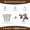 RECAPS Reusable Coffee Capsule, Refillable and Reusable Capsule Compatible with Nespresso Originaline BUT NOT ALL (3 Pods +120 Lids +1 Press +1 Spoon) - Image 8