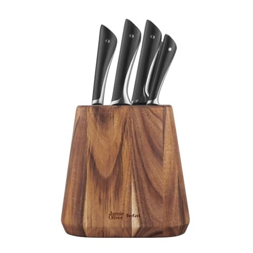 Tefal JAMIE OLIVER by Bloc + 5 Kitchen Knives Chef 20 cm, Santoku 16.5 cm, Bread 20 cm, Utility 12 cm, Office 9 cm K267S556 - Image 7