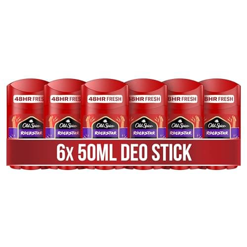Old Spice Rockstar Lot de 6 déodorants en stick 50 ml, fraîcheur 24/7 pour une utilisation quotidienne, parfum longue durée de qualité parfumée, protège contre les odeurs, sans sels d'aluminium - Image 3