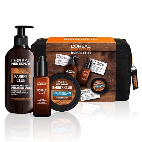 L'Oréal Men Expert BarberClub Beard + Face + Hair Kit for Men - 3-in-1 Cleanser + Long Beard Oil + Styling Cream - Cedarwood Essential Oil - Set of 3 Products - Image 3