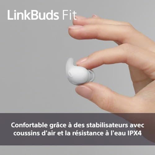 Sony LinkBuds Fit - Ecouteurs Bluetooth sans Fil à réduction de Bruit - Confortables, IPX4, Hi-Res Audio, Mode Ambient Sound, 21h d'autonomie, Connexion multipoint, iOS et Android - Noir - Image 6