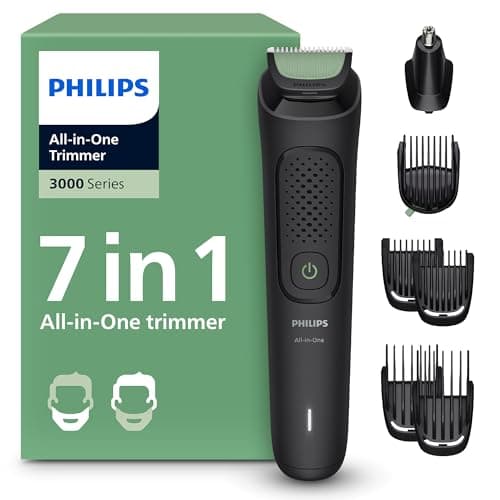 Philips Tondeuse tout-en-un Multigroom série 3000 7 accessoires - Tondeuse pour barbe et cheveux, Lames auto-affûtées respectueuses de la peau, 10 hauteurs de coupe, Modèle MG3930/15 - Image 3