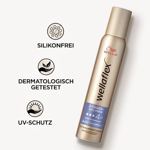 Wellaflex Styling Mousse for Women - Flexible Hold Up to 2 Days - For Voluminous Hair - Gentle on Scalp - Dermatologically Tested - Silicone Free - Hold 2-200ml - Image 6