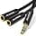 3.5 mm Male to 2 Female Audio Jack Splitter Cable Stereo Audio Splitter Compatible with Headphones, Speakers, Smartphones, Tablets, Players, PS4, MP3, Phone, Samsung - 35 cm (Black) - Image 2