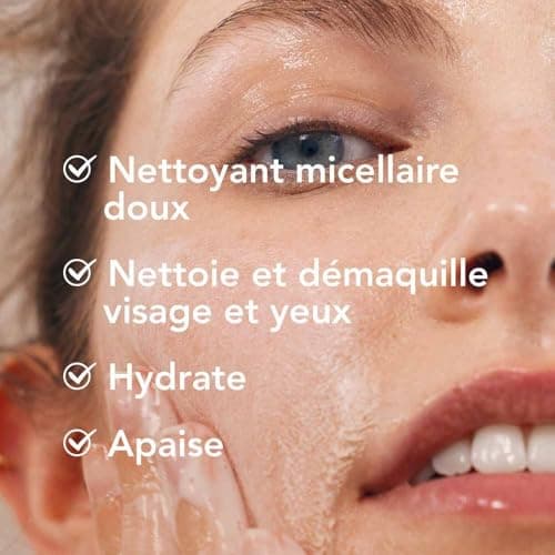 BIODERMA Créaline gel moussant - Nettoyant micellaire sans savon - Démaquille visage et yeux en douceur - Peaux sensibles - Flacon pompe 500 ml - Image 6