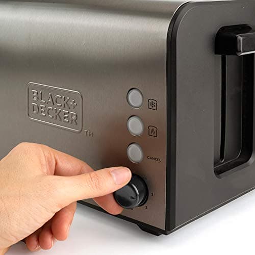 BLACK+DECKER BXTO1000E - Toaster 1000W, extra long slot, 3 functions, 7 browning levels, STOP function, crumb collector, stainless steel - Image 7