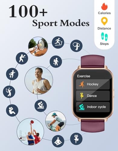 RUIMEN Women's Smart Watch Bluetooth Call Multiple Sports Modes Smart Notifications Menstrual Cycle Monitoring Music Control Personalized Watch Dial Purple - Image 5