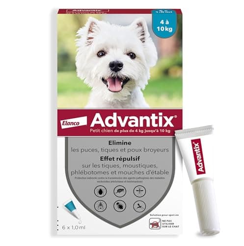 ADVANTIX Small Dog - Flea and Tick Resistant - 4-10kg - 6 Pipettes - Image 2