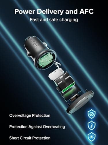 SBS 25W Car Charger, Charger for iPhone, Samsung, Xiaomi, Oppo, USB-C for Mobile Phones and Tablets, USB-A 18 Watt Fast Charging Output - Image 5