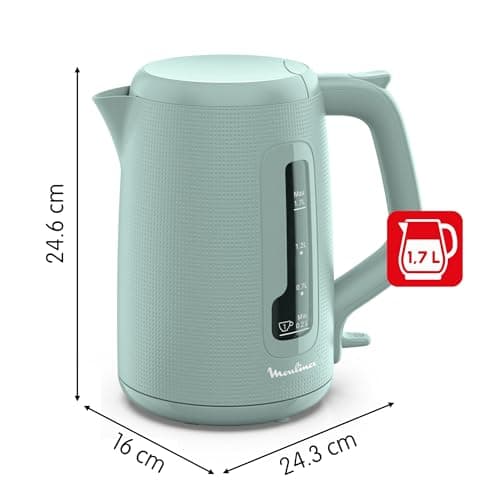 Moulinex Electric kettle, 1.7 L, Quick boil, Automatic shut-off, 1 cup indicator, Anti-limescale filter, Tea ball included, Morning, Eucalyptus, BY2M1310 - Image 3