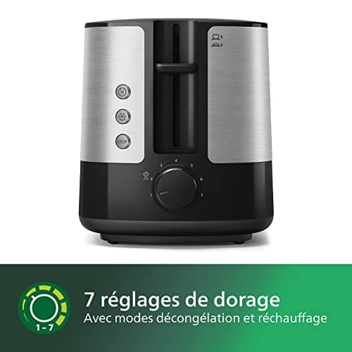 Philips Toaster - 2 Slots, 7 Settings, Pastry Warmer, Defrost, Elevation, Automatic Shutdown, Black (HD2637/90) - Image 4