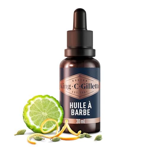 King C. Gillette Men's Beard Oil with Sandalwood Notes, Cedar, Bergamot, Cardamom, Mandarin, Softens and Moisturizes, Care Step for All Beard Types, 30 ml - Image 3