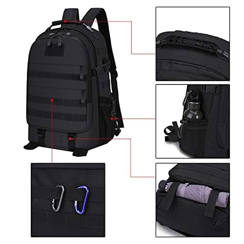 VINBAGGE Sac à Dos Randonnée Tactique Militaire 35L/40L Sac à Dos Imperméable USB Multifonction pour Outdoor Voyage Trekking Camping Chasse,Noir - Image 6