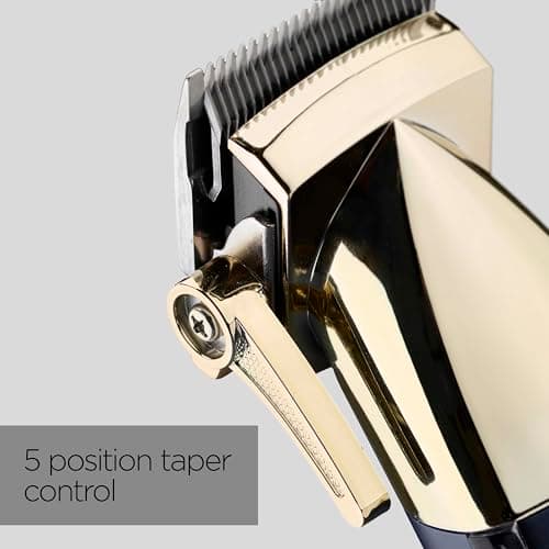 BaByliss Super-X Tondeuse à cheveux en métal, sans fil, lames en acier japonais conçues avec précision, kit de toilettage pour cheveux, cadeaux pour hommes (doré/bleu) - Image 6