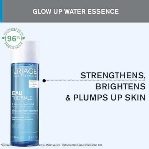 Uriage Essence d’Eau Éclat avec Acide Hyaluronique - Hydrate - Purifie et Resserre les Pores - Parfum de Bergamote et de Pêche - Haute Tolérance - 96% d’Ingrédients d’Origine Naturelle - 100 ml - Image 5