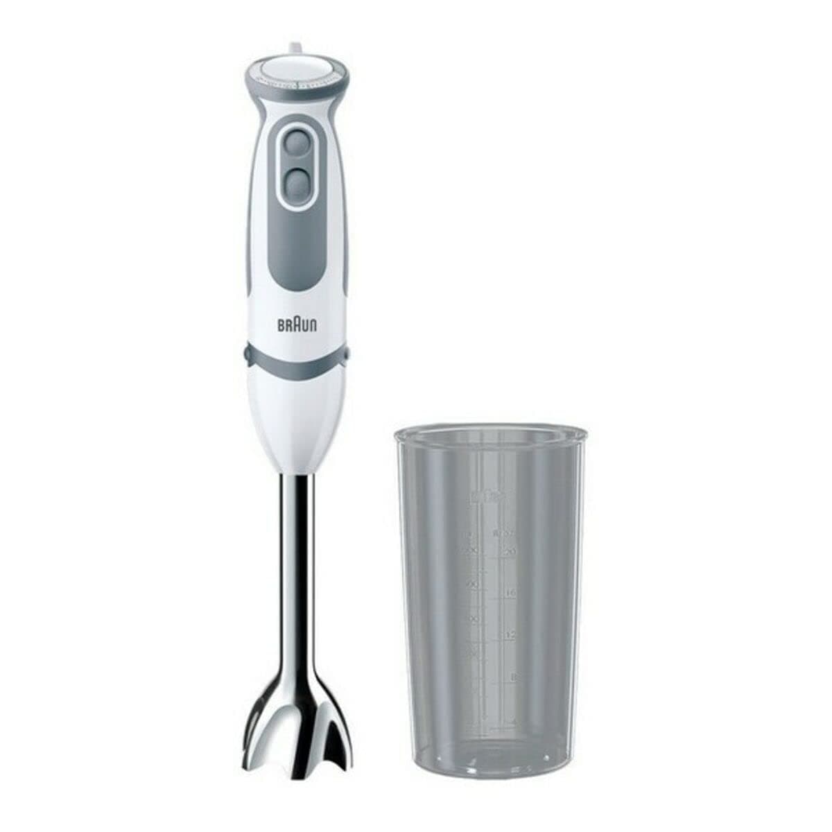 Braun MultiQuick 5 Vario MQ 5200WH, Hand Blender, Puree Blender with Stainless Steel Stand, incl. 600 ml Mixing and Measuring Glass, 1000W, White/Grey - Image 1