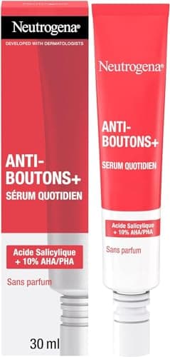 Neutrogena | Sérum Visage Quotidien Anti-Boutons+ (tube de 30 ml) – Soin visage à l'acide salicylique + 10% AHA/PHA – Sérum anti-imperfections sans parfum pour aider à éliminer les boutons - Image 2