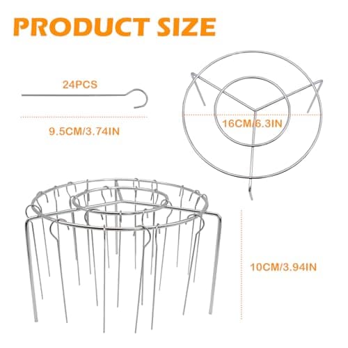 Air Fryer Accessory, Stainless Steel Barbecue Skewers Set – 24 Skewers + Round Grill | Compatible Accessories Air Fryer Dish, Airfryer Ninja Grill - Image 3