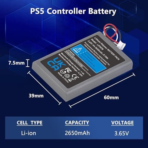 Hisewen LIP1708 PS5 Controller Replacement Battery 2650mAh for Sony PlayStation 5 DualSense CFI-ZCT1W Wireless Controller - Image 5