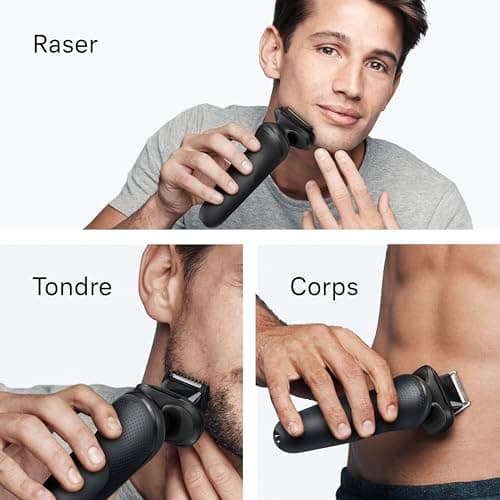 Braun Rasoir Electrique Homme Series 5 52-N7650CC Noir, Etanche, Lames Flexibles Pour Raser Doucement Le Visage, 2 Modes De Rasage, Tondeuse A Barbe Et Pour Le Corps, Coffret, Station De Nettoyage - Image 6