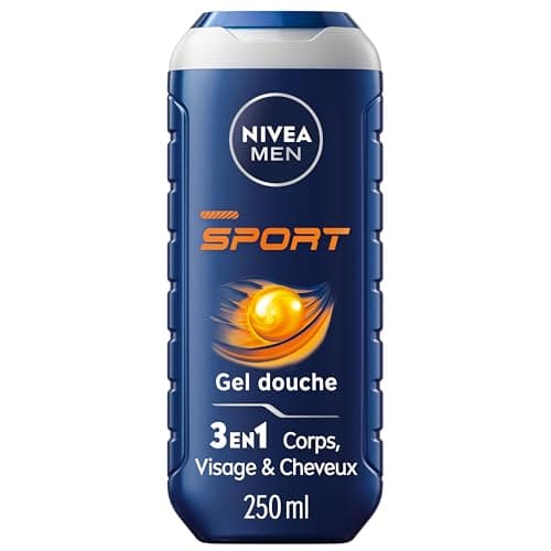 Nivea Men Sport+ Shower Gel 3 in 1 Body Face Hair – 250 ml Bottle - Image 3