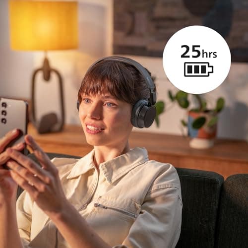 Philips TAH3209BK Casque sans Fil Supra-aural Bluetooth léger, Isolation phonique Passive, 25 Heures d’autonomie, Son Naturel, appels clairs, Basses dynamiques, Recharge en 2 Heures Via USB-C - Noir - Image 8