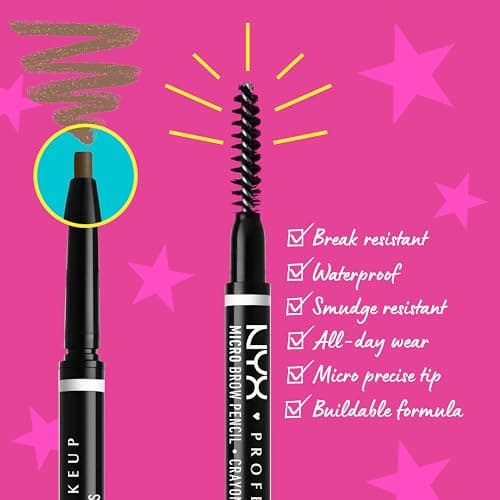 NYX Professional Makeup Crayon à Sourcils Micro Brow Pencil, Crayon Ultra-Fin Double-Embout avec Mine Rétractable et Goupillon, Teinte : Espresso (07) - Image 3