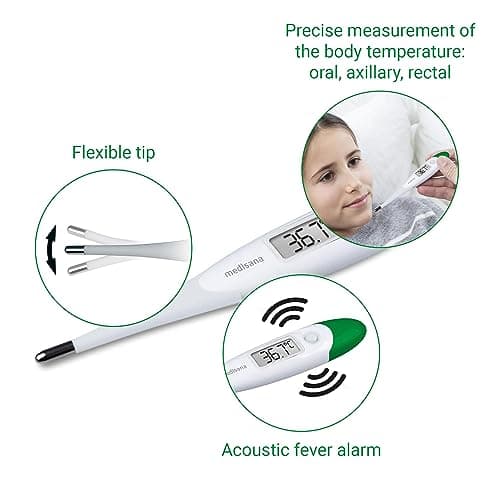 medisana TM 700 Digital Medical Thermometer, Fever Alarm Thermometer, Water Resistant, Fast & Accurate Thermometer with Practical Memory Function for Babies, Children and Adults - Image 6