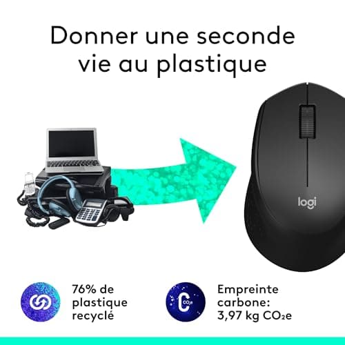 Logitech 910-004909 M330 Silent Plus Wireless Mouse, Nano USB Receiver 2.4GHz, Optical Sensor Resolution 1000 dpi, Battery Life 2 Years, Compatible with PC, Mac, Laptop, Chromebook, Black - Image 6