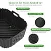 VINATO Air Fryer Silicone Moulds, 2 Pieces, 19 x 14 x 7 cm Accessories for Ninja Double Stack XL 9.5L SL400EU (SL400UK/AF400UK/AF300UK), Reusable Dish Oven, Microwave - Image 4