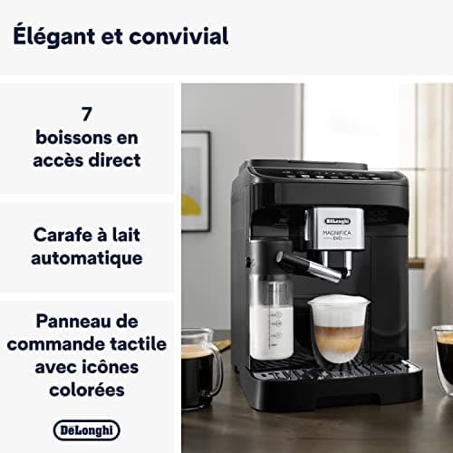 De'Longhi Magnifica Evo, Coffee and Cappuccino Machine with Grain Grinder, ECAM292.81.B, Black - Image 3