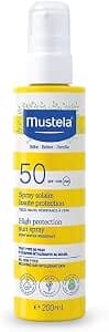Mustela Sun Milk Spf 50, Face, Body, Avocado and Vitamin E, Baby, Child, Whole Family, Pregnancy - Very High Protection Against UVB and UVA (200 ml)