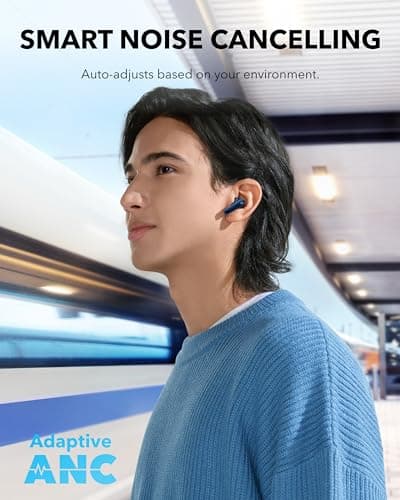 Soundcore P40i by Anker, écouteurs sans Fil à réduction de Bruit Adaptable, Basses puissantes, 60 Heures d'autonomie, 2-1 étui et Support de téléphone, IPX5, Bluetooth 5.3 (Reconditionné) - Image 5