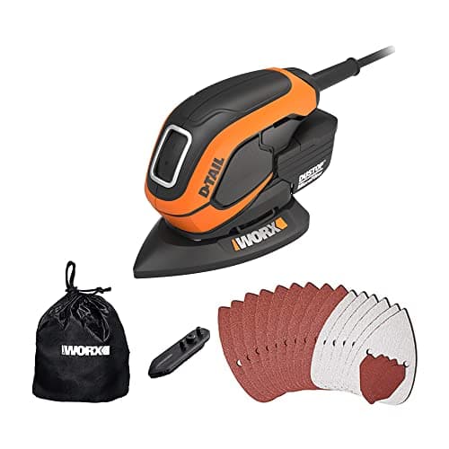 WORX Ponceuse Delta Multifonction 65W WX648, Enlèvement de Matière Elevé sur le Bois, Système de Fixation Rapide de l'Abrasif, Système Anti Poussière, Confortable, Livré Avec Accessoires - Image 5
