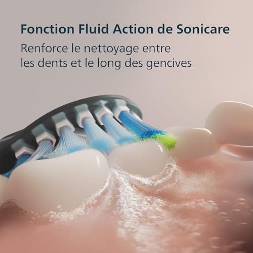 Philips Sonicare DiamondClean 9000, Brosse à dents électrique sonique avec application, capteur de pression, 4 modes de brossage, 3 niveaux d'intensité, verre de charge, noir, pack de deux, HX9914/54 - Image 5