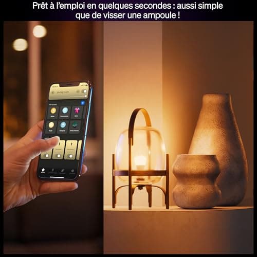 Philips Hue A60 Smart LED Bulb, White and Color, E27 Base, 6W, Full Spectrum 1000-2000K, 810 Lumens, Dimmable, Compatible with Alexa, Google Assistant and Apple Home, 4-Pack - Image 8