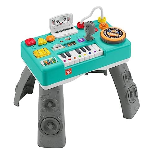 Fisher-Price Ma Table d’Activités de DJ Rires & Éveil | Table d'Activité Bébé Lumineuse et Musicale | Jouet d'Éveil Progressif dès 6 Mois, Version: Allemande Emballage réduit, HXG09 - Image 2