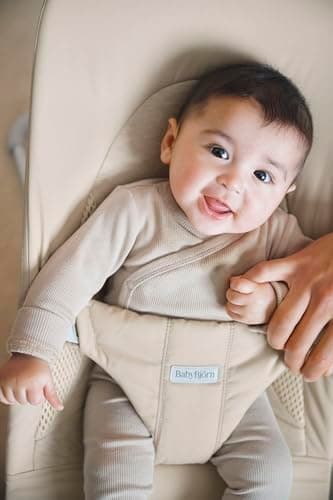 BabyBjörn Bouncer Balance Soft, Woven/Jersey, Tri-Fabric, Light Beige - Image 3