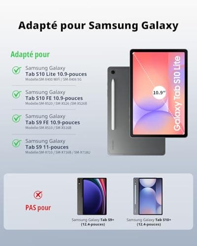 CACOE Samsung Galaxy Tab S10 Lite 5G / S10 FE / S9 FE / S9 FE / S9 10.9 Inch / 11 Inch (2025/2023) 360 Rotating Keyboard Case Cover with Touchpad 7 Colours Backlit Black - Image 3