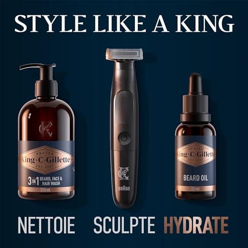 King C. Gillette Men's Beard Oil with Sandalwood Notes, Cedar, Bergamot, Cardamom, Mandarin, Softens and Moisturizes, Care Step for All Beard Types, 30 ml - Image 5